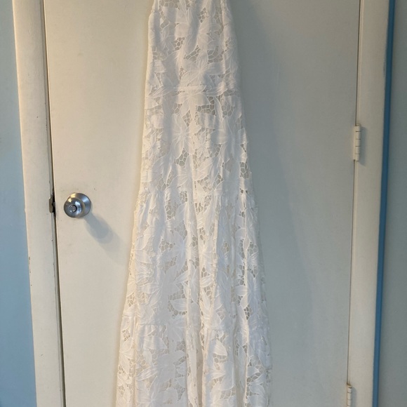 NWT Milly Hayden Floralis Tiered Lace Halter Maxi Dress Size 2 - Picture 2 of 15